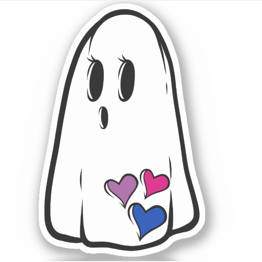 Bi Pride Ghost Sticker (Voorkant)