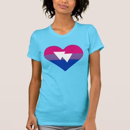 Bi Pride Hart T-shirt (Voorkant)