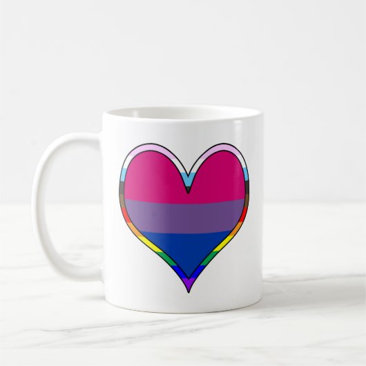 Bi Pride Heart Coffee Mok (Links)