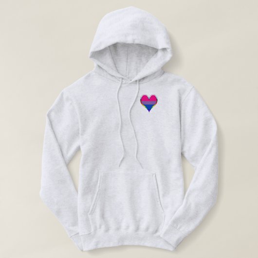Bi Pride Heart Hoodie (Design voorkant)