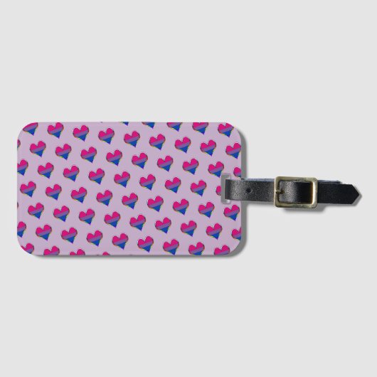 Bi Pride Heart Pattern Bagagelabel (Voorkant (horizontaal))