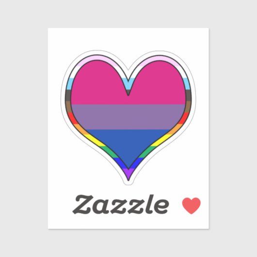 Bi Pride Heart Sticker (Vel)