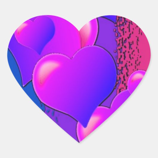 Bi Pride Hearts Hart Sticker (Voorkant)