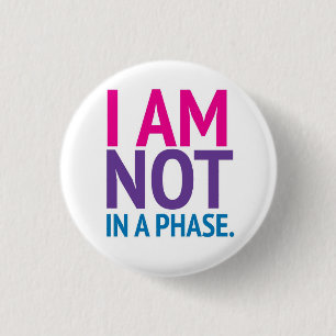 Bi Pride "Ik ben niet in een fase"-toets Ronde Button 3,2 Cm