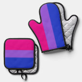 Bi Pride Keuken Beschermers Ovenwant & Pannenlap Set (Voorkant / Achterkant)