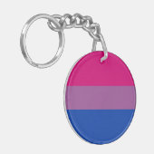 Bi+ Pride vlag Acrylische Sleutelhanger (Voorkant Links)
