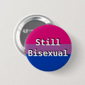 Bi+ Pride vlag nog steeds biseksuele Button (Voorkant /achterkant)