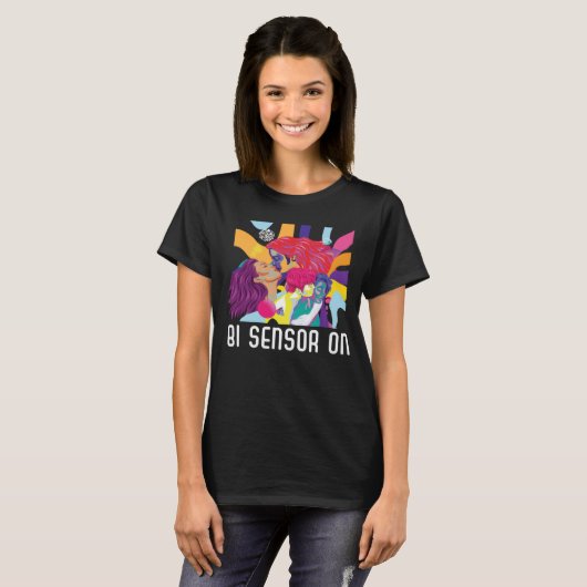 Bi Sensor on Bisexual Rainbow Pride Bisexuality T-shirt (Voorkant volledig)