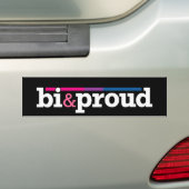 Bi&trotse zwarte Bumpersticker (Op auto)