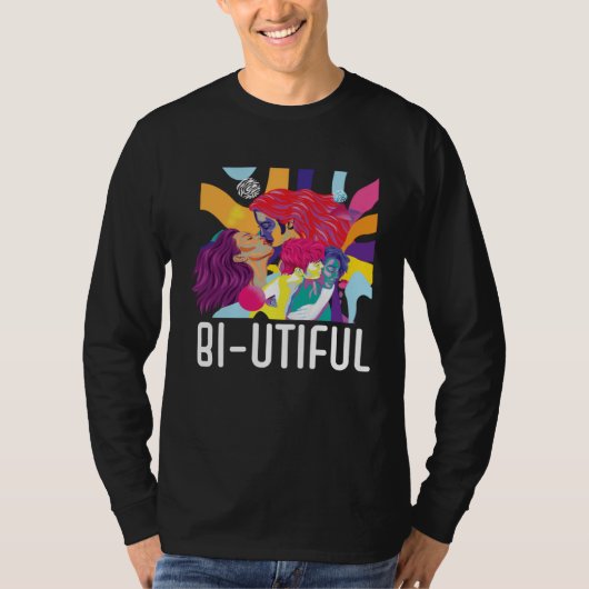 Bi Utiful Bisexual Rainbow Pride Bisexuality LGBTQ T-shirt (Voorkant)