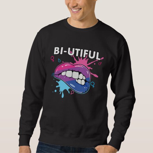 Bi Utiful Bisexual Rainbow Pride Bisexuality LGBTQ Trui (Voorkant)