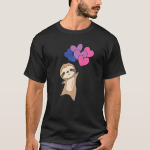 Bi-vlag trots Lgbtq-ballonnen Harten Luiaard T-shirt