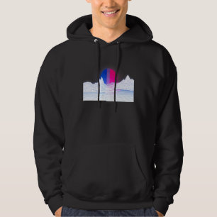 Bi vlag zonsondergang op witte BG jaren '80 esthet Hoodie