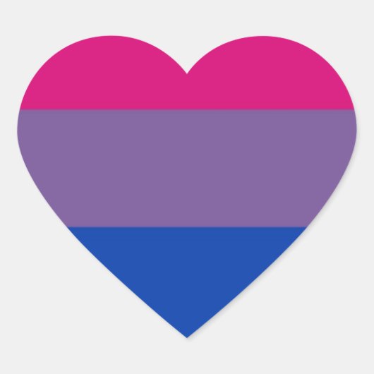 Bi-vlaggen voor biseksuele pride hart sticker (Voorkant)