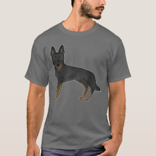 Bi-zwarte Duitse Herdershond GSD Hond Moppige Cart T-shirt