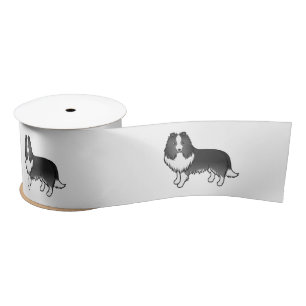 Bi-zwarte Shetland Sheepdog Sheltie Cartoon Hond Lint