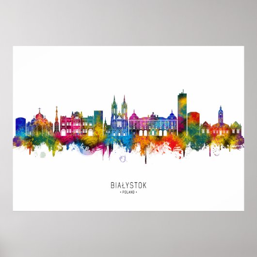 Białystok Poland Skyline Poster (Voorkant)