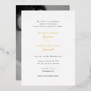 Bianca Elegant Wedding Folie Uitnodiging
