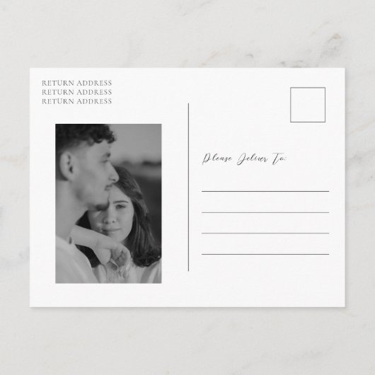 Bianca Elegant Wedding Save the Date Aankondigingskaart (Achterkant)