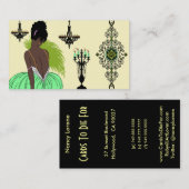 Bianca en vert - cartes de visite (Devant / Derrière)