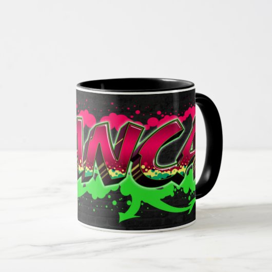 Bianca prénom Graffiti red Tasse verte (Devant droit)