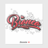 Bianca red heart graffiti Autocollants (Feuille)