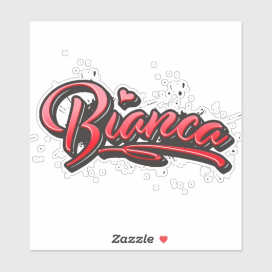 Bianca red heart graffiti Autocollants (Feuille)