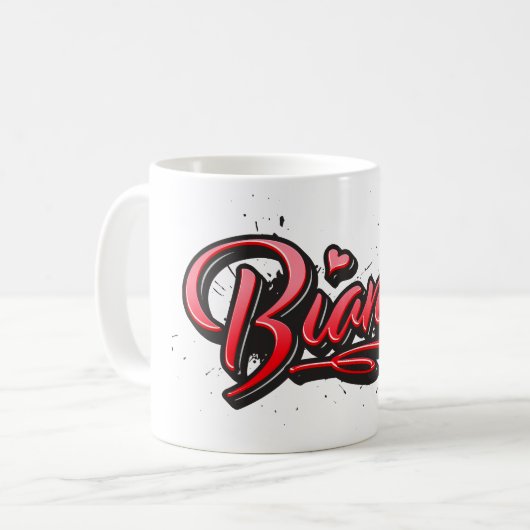 Bianca red heart graffiti tasse de café (Devant gauche)