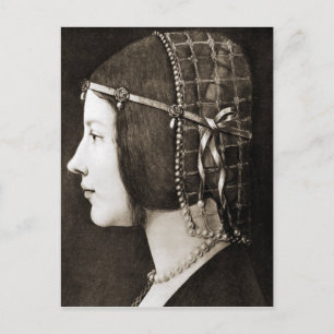 Bianca Sforza, Leonardo da Vinci Briefkaart