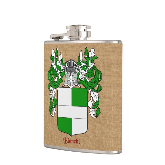 Bianchi Heraldisch Schild met Mantel en Helm Heupfles (Links)