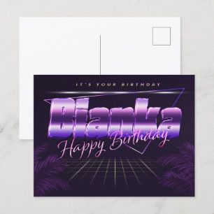 Bianka prénom carte postale violette anniversaire