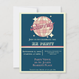 Biarritz France plage plage party Invitation