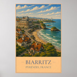 Biarritz, Frankrijk – Oude Reisposter Poster