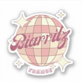 Biarritz Frankrijk Retro Party roze Sticker (Voorkant)