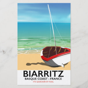 Biarritz Frankrijk Strand reisposter Briefpapier