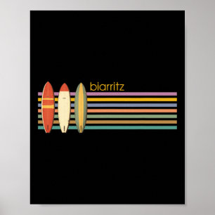 Biarritz surfen Frankrijk Franse surfer 70s vintag Poster