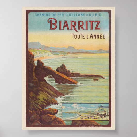 Biarritz toute l'anné e France Poster vintage 191 (Devant)
