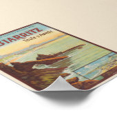 Biarritz toute l'anné e France Poster vintage 191 (Coin)