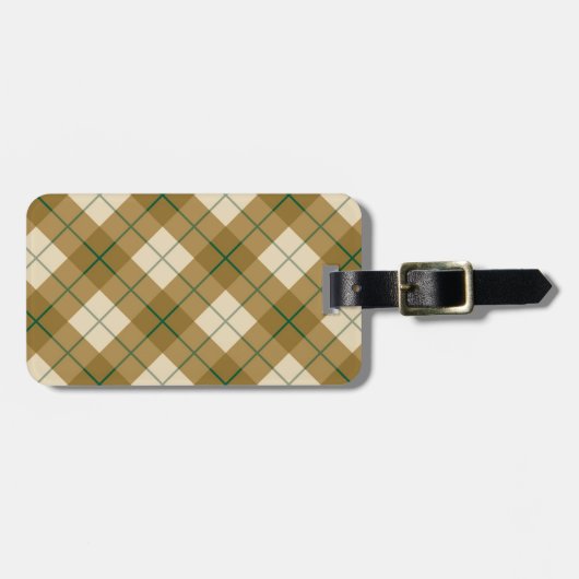 Bias Pset in Gold met Green Stripe Bagagelabel (Voorkant horizontaal)