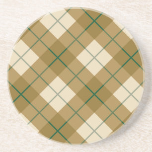Bias Pset in Gold met Green Stripe Zandsteen Onderzetter