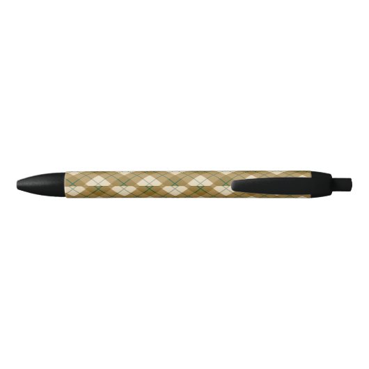 Bias Pset in Gold met Green Stripe Zwarte Inkt Pen (Achterkant)
