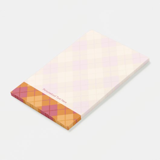 Bias Speld in Oranje en roze Post-it® Notes (Schuin)