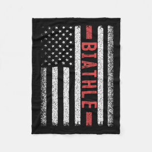 Biathle Amerikaanse vlag 4 juli moderne biatlon Fleece Deken