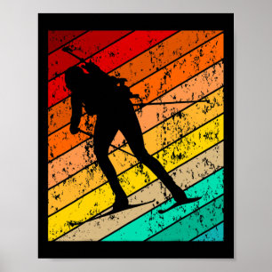 Biathlon Biathlet Skier Skiing Ski Retro Poster