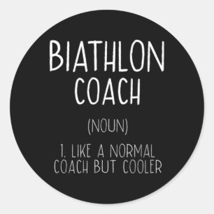 Biathlon Coach Definitie Grappige Biatleet Humor 1 Ronde Sticker