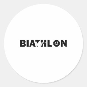 Biathlon Funny Biatleet Schieten Skiën Target SP Ronde Sticker