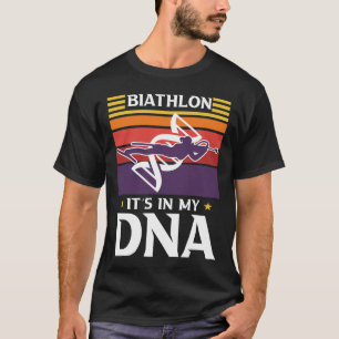 Biathlon het zit in mijn DNA motief voor een biatl T-shirt