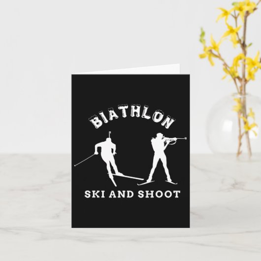 Biathlon Langlaufen En Doelschieten Wit Kaart (Gele Bloem)