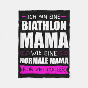 Biathlon Mama Skiën Schieten Range Biatleet Gift Fleece Deken