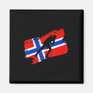 Biathlon Noorwegen Vlag Noorse Langlaufen Magneet
